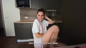 Truth or Dare Game With Friend Ended With Hot Sex On The Table And Pussy Creampie