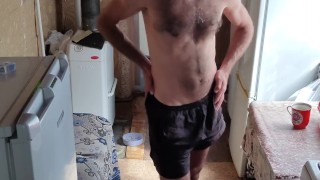 This time I'm walking around the kitchen