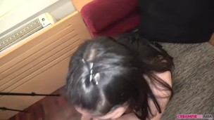 hairy asian girl creampied by a Japanese man