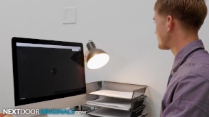 Distracted Brandon Sucked During Virtual Meeting - NextDoorStudios