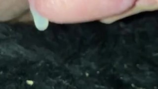 Milking my dick into shot glass for cum play later