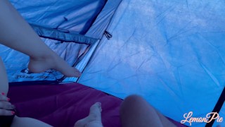 Sucked and Fucked in Camping Tent with People Outside while in Greece - MissLemonMrPie