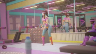 Brigitte Dancing in the Gym (no bra!)