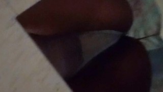 Horny teen in dress shows us her bouncing ass
