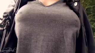 Boobwalk, Gray Shirt, Leather Jacket