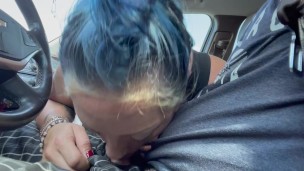 Wife blows hubby in car