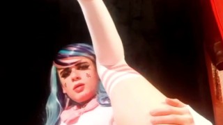 Femboy slut FoxyRoxy trains her holes with gaping pussy and creamy facial xxx