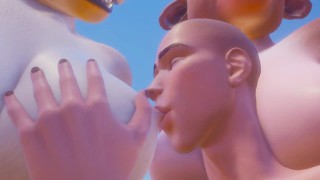 3some Фурри коровы большая грудь сосать