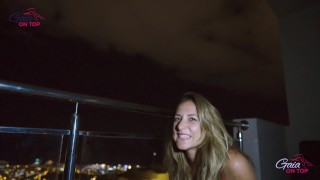Fucked on the Balcony with a ANAL PLUG & SQUIRTING - GaiaOnTop