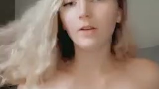 Playing With Titties and Gagging on Dildo