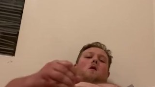 Chubby Bear Cums From New Toy