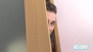 Naughty Twink Xander Milks His Peeping Tom Friend Noah!