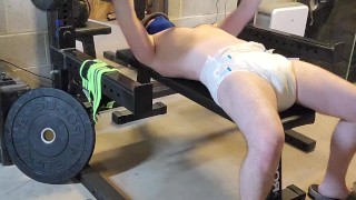 Diaper change then Benchpress 