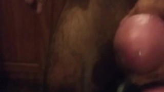 rimming the pocket pussy and shooting cum all over the mirror