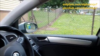 Giving Him a Risky Public Blowjob in my Car