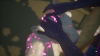 Dragon get sucked out by a Cat Slut