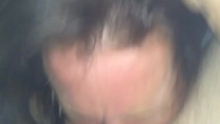 Deep in her neck and her head pressed between her legs