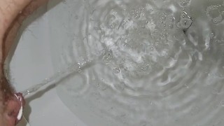 Up close peeing