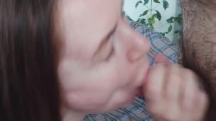 wife asking to be a whore and sucking dick for it, swallowing sperm