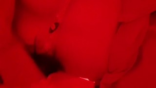 Girl caresses herself in the restroom of a nightclub