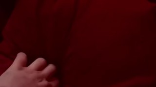Teen boy humps pillow and cums all over it while watching porn