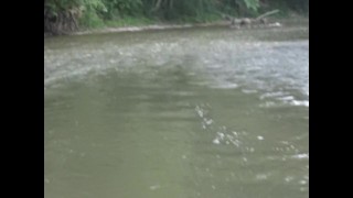 swimming in the river