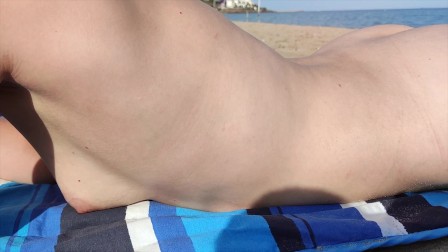 Real amateur Wife Naked in Public Beach