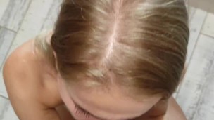 Cumshot on the face S-Wife Katy