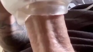 Pumping cum inside new fleshlight toy