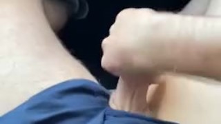 Trip to the beach got dirty in car, jerking off with oil 