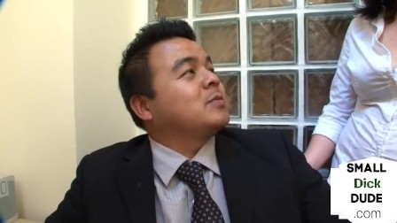 CFNM femdom secretaries humiliate small asian penis