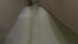 Slow pee in the shower