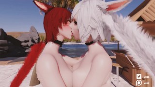 [FFXIV] Miqo'te Yuri Kiss test animation