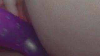 Fucking my tight pussy with a dildo