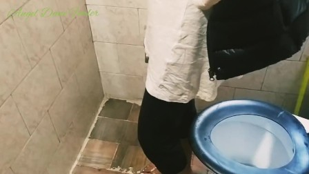 Male & Female Pissing Together in Toilet