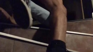 we left the gym so horny that we fucked bareback on the stairs
