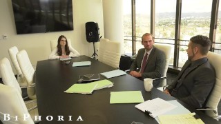 BiPhoria - Office Meeting Turns To Bisexual Threesome