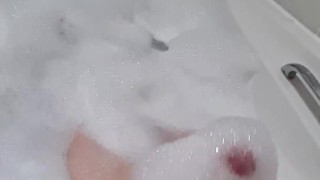 Straight Daddy Playing with his Big Dick in a Bubble Bath!