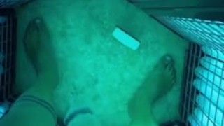 Slowmo dick flapping while tanning