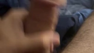 Jerked big cock and cum all over 