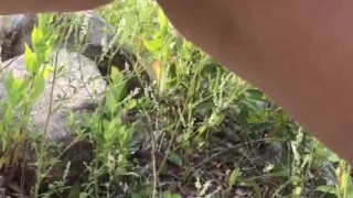 She Sat Down on a Rock to Pee and it was so Hot to watch