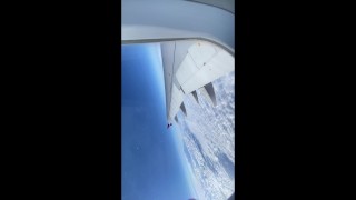 Pussy play and great handjob on a plane - RISKY PUBLIC FLIGHT !