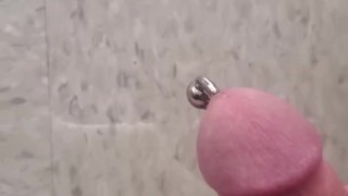 Pissing on public tile