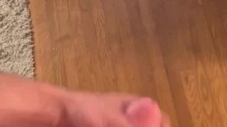 Jerking myself off, big load right on the flooor