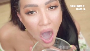 PremiumBukkake - asian Vargas swallows 56 huge mouthful cumshots