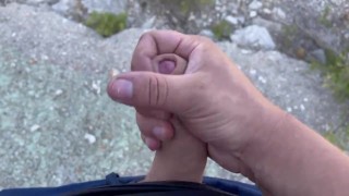 Weekend public outdoor masturbation on Croatian Island