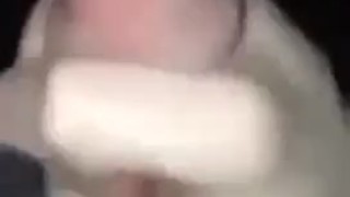 BIG WET WHITE COCK JERKS OFF SLOWLY (SOUND ON)