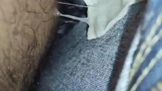 Venezuelan boy in Blue Jeans touching is balls 