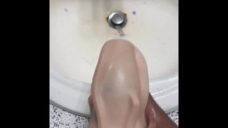 Throbbing BBC pounds pocket pussy for creampie