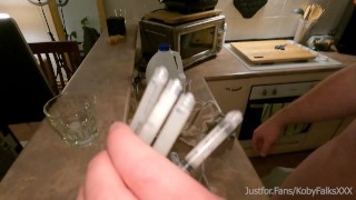 Koby Falks uses anonymous loads as lube to fuck Sam Brownell's hole